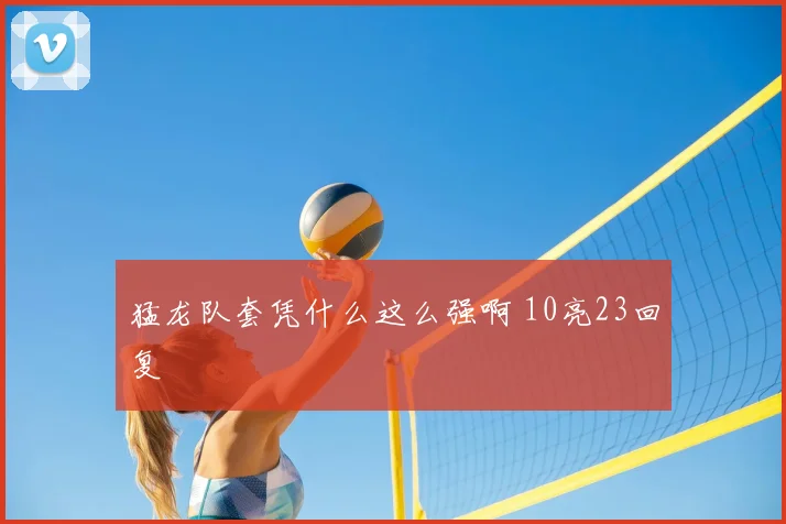 猛龙队套凭什么这么强啊 10亮23回复
